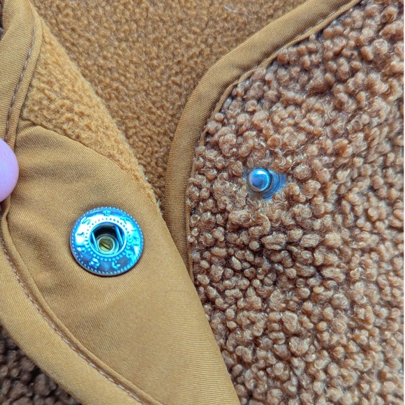 Old Navy‎ Camel Sherpa Snap Jacket Sz M - Picture 7 of 9